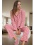 Kadın Kışlık Polar Örme Pijama Takımı Baskılı Desenli Uzun Paça Yüksek Kalite Rahat ve Şık 2