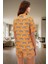 Kadın Şık Desenli Viskon Pijama Takımı Rahat Yazlık Shally Dokuma Trend Tasarım Özel 3