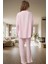 Kadın Viskoz Dokuma Pijama Takımı Fırfırlı Cep Detaylı Modern Stil Uzun Ömürlü Özel Tasarım 3