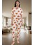 Kadın Ayıcıklı %100 Pamuklu Pijama Takımı Rahat Boru Paça Lounge Giyim Yüksek Kalite 2
