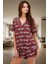 Kadın Şık Desenli Viskon Pijama Takımı Rahat Yazlık Shally Dokuma Trend Tasarım Özel 2