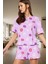 Kadın Dudak Desenli Pamuklu Kısa Kollu Pijama Takımı Rahat Ev Giyim Yaz Modern Stil Kaliteli Işçilik 1