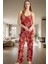 Kadın V Yaka Ince Askılı Kaplan Desenli Viskoz Pijama Takımı Modern Stil Şık Görünüm Seçkin Malzeme 1