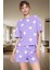 Kadın Yıldız Desenli Pamuklu Pijama Takımı Rahat Yazlık Şortlu Kaliteli Işçilik Dayanıklı Malzeme 1