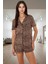 Kadın Leopar Desenli Pamuklu Pijama Takımı Şortlu Rahat Ev Giyim Seti Özenle Seçilmiş Modern Stil 1