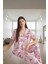 Kadın Hayvan Desenli Viskon Pijama Takımı Rahat Ev Giyim Seti Modern Stil Trend Tasarım 1