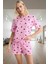 Kadın Yazlık Kısa Kollu Pamuklu Pijama Takımı Rahat Ev Giyim Seti Özenle Seçilmiş Şık Görünüm 1