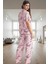 Kadın Hayvan Desenli Viskon Pijama Takımı Rahat Ev Giyim Seti Modern Stil Trend Tasarım 3
