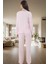 Kadın Pamuklu Örme Pijama Takımı Uzun Kollu Regular Kalıp Boru Paça Ev Giyim Trend Tasarım 3