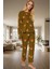 Kadın Ayıcıklı Pijama Takımı %100 Pamuk Boru Paça Uzun Kollu Rahat Uyku Özel Tasarım Ömürlü 2