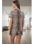 Kadın Leopar Desenli Pamuklu Pijama Takımı Şortlu Rahat Ev Giyim Seti Özenle Seçilmiş Modern Stil 3