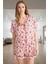 Kadın Kısa Kollu Çiçekli Viskon Pijama Takımı Konforlu Kesim Dayanıklı Malzeme Mükemmel Uyum 2