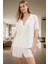 Kadın Dantelli Viskon Pijama Takımı Şortlu Rahat Yazlık Kaliteli Işçilik Modern Stil Konforlu Kesim 2
