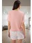 Kadın Kalpli Desenli Pamuklu Pijama Takımı Rahat ve Şık Homewear Özenle Seçilmiş 3