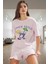 Kadın Yazlık %100 Pamuklu Fırfırlı Pijama Takımı Rahat ve Şık Profesyonel Görünüm Kullanım 2