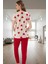Kadın Pamuklu Kalpli Desenli Rahat Pijama Takımı Kullanım Modern Stil Premium Kalite Seçkin Malzeme 3
