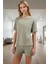 Kadın Örme Pijama Takımı Regular Kalıp Kısa Kol Boru Paça Premium Kalite Şık Görünüm 1