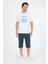 Erkek %100 Pamuk Bisiklet Yaka Kısa Kollu Baskılı T-Shirt Rahat ve Şık Günlük Erkek Tişört 0012 3