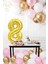 8 Yaş Retro Krom Gold Pembe Beyaz Balon Seti Gold Rakamlı Doğum Günü Balonu Şık Parti Süsleme 1