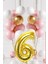 6 Yaş Retro Gold Pembe Beyaz Balon Seti Gold Rakamlı Doğum Günü Balonu Şık Parti Süsleme 1