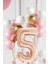 5 Yaş Retro Gold Pembe Beyaz Balon Seti Rose Gold Rakamlı Doğum Günü Balonu Şık Parti Süsleme 1