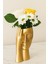 Modern Gold Kadın Yüzlü - Dekoratif Polyester Saksı Vazo - Ev ve Ofis Sanat OBJE-25X12X12 Cm- Gold Renk 1