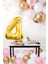 4 Yaş Retro Krom Gold Pembe Beyaz Balon Seti Gold Rakamlı Doğum Günü Balonu Şık Parti Süsleme 1