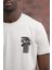 Slim Fit Sıfır Yaka Baskılı Pamuklu T-Shirt 5