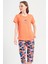 Pamuklu Kadın Kısa Kol Kaprili Pijama Takım , 408042 1