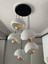 Modern 5'li Avize Beton Dokulu - Salon ve Oturma Odası Için Şık Tasarım (Rustik Ampul Hediyeli) 3