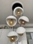Modern 5'li Avize Beton Dokulu - Salon ve Oturma Odası Için Şık Tasarım (Rustik Ampul Hediyeli) 5