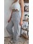 Basic Su Yolu Yüksek Bel Palazzo Kadın Pantalon 5