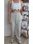 Basic Su Yolu Yüksek Bel Palazzo Kadın Pantalon 1