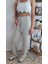 Basic Su Yolu Yüksek Bel Palazzo Kadın Pantalon 3