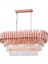 Palmira 75x35 Cm'lik 3 Katlı Prizma Kesim Kristal Taşlı Lüks Avize 6'lı - (Rose Gold) 1