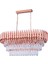 Palmira 75x35 Cm'lik 3 Katlı Prizma Kesim Kristal Taşlı Lüks Avize 6'lı - (Rose Gold) 2