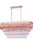 Palmira 75x35 Cm'lik 3 Katlı Prizma Kesim Kristal Taşlı Lüks Avize 6'lı - (Rose Gold) 3