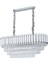 Palmira 75x35 Cm Kristal Taşlı Lüks 3 Katlı Yemek Masası Üstü Avize 6'lı - (Gümüş Yaldız) 1
