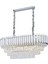 Palmira 75x35 Cm Kristal Taşlı Lüks 3 Katlı Yemek Masası Üstü Avize 6'lı - (Gümüş Yaldız) 2