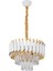 Palmira 35 lik Prizma Kesim Kristal Taşlı Lüks Salon Avize - (Beyaz Gold) 3