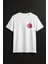 Nar Baskılı %100 Pamuk Regular Fit Bisiklet Yaka Beyaz Kadın T-Shirt 3