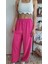 Müslin Keten Beli Lastikli Bol Paça Pantolon 3