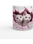 Pembe Çatlak Duvardan Bakan Iki Beyaz Kedi Temalı Baskılı Kupa Bardak 1