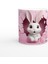 Pembe Kalpler Arasından Bakan Sevimli Tavşan Temalı Baskılı Kupa Bardak 1