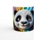 Renkli Damlaların Arasından Bakan Sevimli Panda Temalı Baskılı Kupa Bardak 1