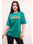 Bisiklet Yaka Oversize Tshirt Yeşil 1