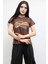 Shine Baskılı Tshirt Kahve 2