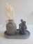 El Yapımı Taş Tozu Aile Biblo & Dekoratif Vazo ve Tepsi Seti - Modern Minimalist Tasarım 1