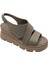 Leggero - Kadın Dolgu Topuklu Sandalet - Vizon - 36 4