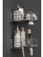 Krom Gümüş Yapışkanlı 2li Banyo Köşeliği Köşe Rafı Duş Şampuanlık Düzenleyici Organizer 1